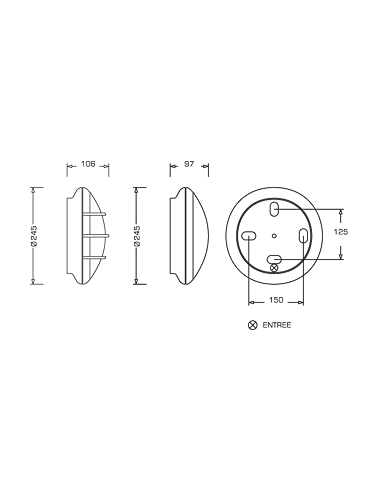 Dune E27 LED 500lm 3000K AV noir L'EBENOID 076113