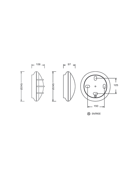 Dune E27 LED 500lm 3000K AV noir L'EBENOID 076113