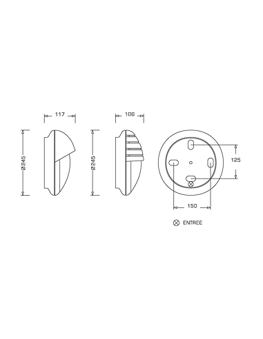 Dune casquette ULR LED 1000lm 3000K AV blanc L'EBENOID 076175