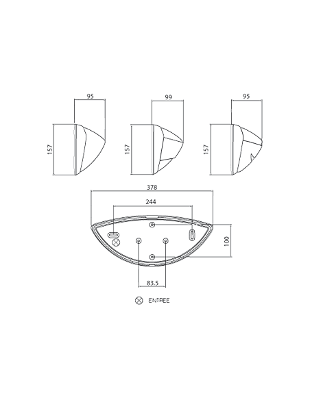 Lips bandeau E27 LED 500lm 3000K blanc L'EBENOID 076662