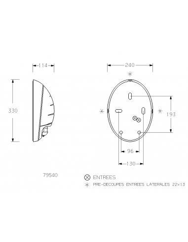 Atoll ovale E27 SSL IR noir L'EBENOID 079551