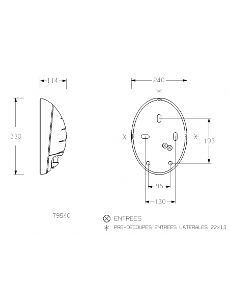 Atoll ovale E27 SSL IR noir L'EBENOID 079551