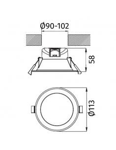 Pure Tops D2 LED 800lm 4000K blanc PURE BY L'EBENOID 083101 2