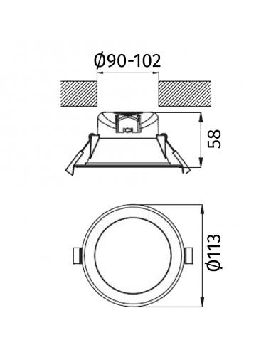 Pure Tops D2 LED 800lm 4000K blanc PURE BY L'EBENOID 083101