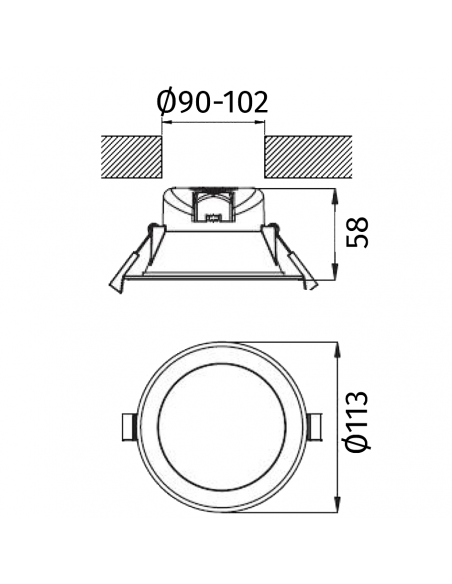 Pure Tops D2 LED 800lm 4000K blanc PURE BY L'EBENOID 083101