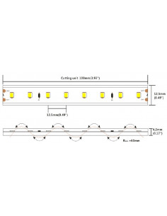 Ruban LED 80LED 24V IP65 -40~100°C CRI80 6500K 5m INTEGRATECH 80LED-HT-IP65-6500 2