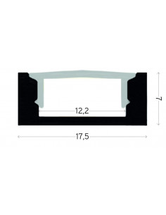 Profil led Baseline 17x7 2m noir INTEGRATECH BS1707B 2