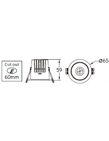 Deep low UGR 5W CRI90 4000K universal dim INTEGRATECH DEEP5W40DIM