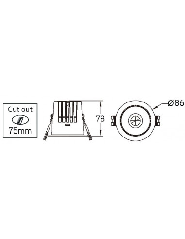 Deep low UGR 9W CRI90 2700K universal dim INTEGRATECH DEEP9W27DIM
