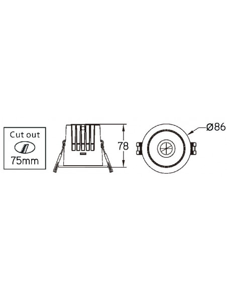Spot encastré Deep low UGR 9W CRI90 3000K INTEGRATECH DEEP9W30