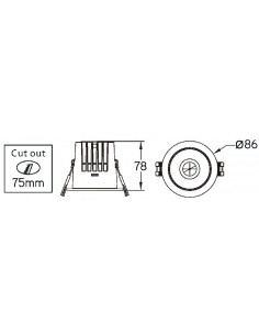 Deep low UGR 9W CRI90 4000K universal dim INTEGRATECH DEEP9W40DIM 2