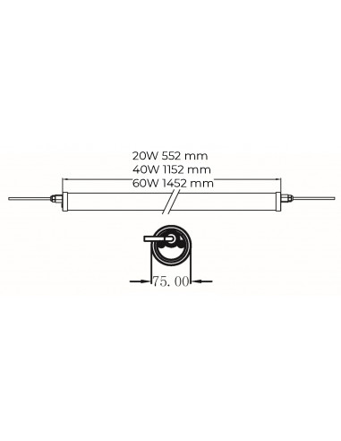 Protect 1.5m 60W 4000K IP69K PC UGR 19 DALI INTEGRATECH PRO15604PCU-DALI
