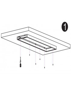 Cadre apparent pour panneau led 300x1200 RAL9016 INTEGRATECH QTSF30120W 2
