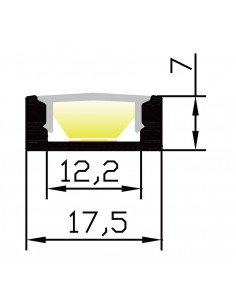 Profil SL7 alu 2m plexi clair accessoires inclus INTEGRATECH SL7A-K2 2