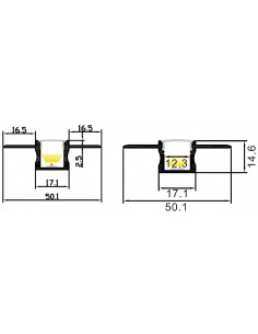 Profil SLP15 alu 3m plexi mat accessoires inclus INTEGRATECH SLP15A-M3 2