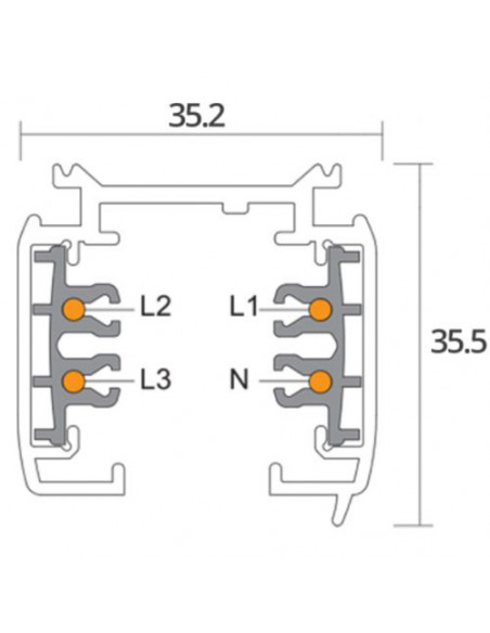 Rail universel triphasé dim 7p 2m blanc INTEGRATECH TRA3F2MW
