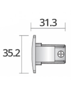 Embout pour rail universel 3ph blanc INTEGRATECH TRA3FECW 2