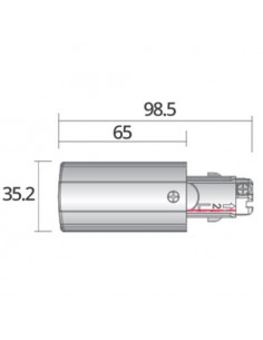 Alimentation gauche pour rail univ 3ph 7p noir INTEGRATECH TRA3FPOWLB 2