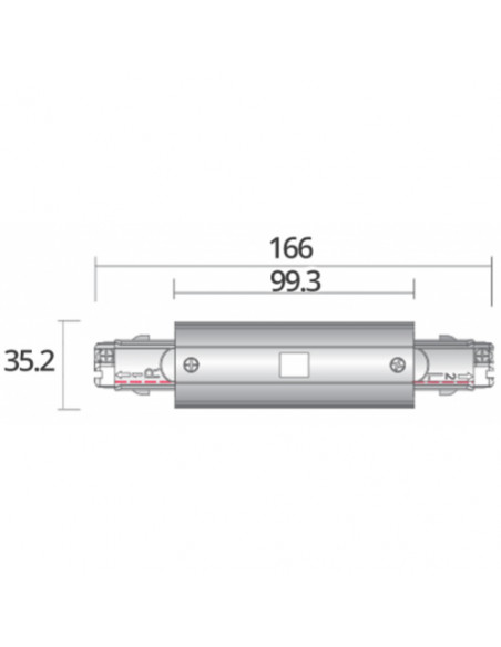 Alimentation centre pour rail univ 3ph 7p blanc INTEGRATECH TRA3FPOWMW