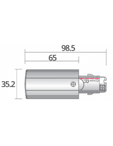 Alimentation droit pour rail univ 3ph 7p blanc INTEGRATECH TRA3FPOWRW