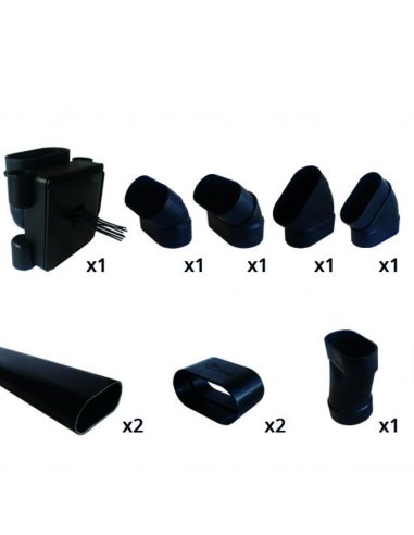 Kit de conduits et accessoires 32X70mm pour passage vertical de cloison sèche ALDES 11071060