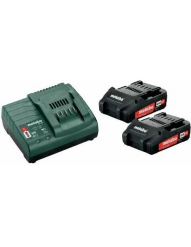 Pack 2 Batteries 18 volts + chargeur rapide METABO 685161000