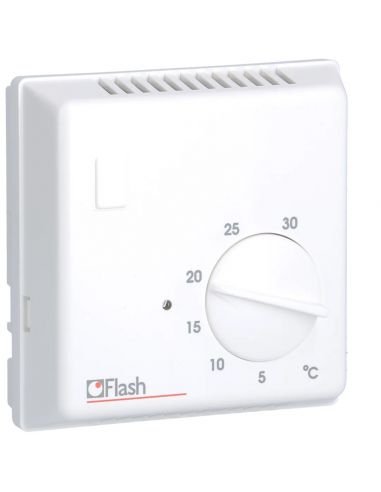 Thermostat ambiance bi-métal chauf eau ch avec contact inverseur + voyant 230V HAGER 25620