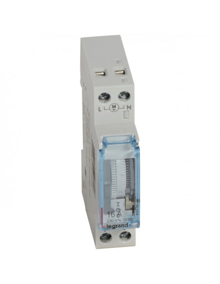 Interrupteur horaire analogique modulaire programmable manuel journalier cadran vertical sans réserve de marche LEGRAND 412780