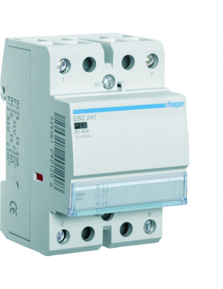 Contacteur Monophasé 40A 2O 230V HAGER ESC241