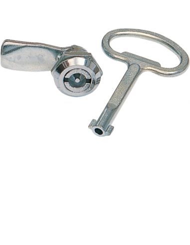Serrure à double barre 3mm chromée avec 1 clé pour coffret et armoire quadro4-5 HAGER FZ449