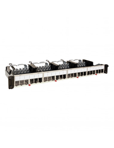 Panneau droit 19pouces 1U avec cassettes nues pour 24 RJ45 fixation standard LEGRAND 033683
