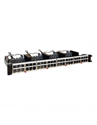 Panneau droit 19pouces 1U avec cassettes nues pour 48 RJ45 fixation standard LEGRAND 033684