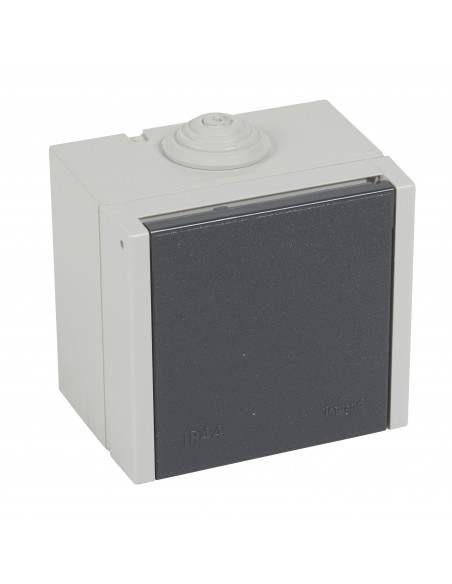 Prise étanche 3P+N+T à volet Plexo 20A 400V IP44 IK08 saillie gris LEGRAND 055707