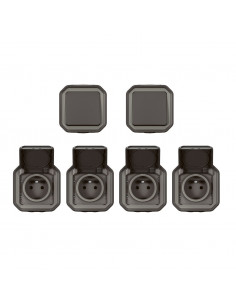 Lot de 2 va et vient + 4 prises de courant Plexo saillie anthracite LEGRAND 200494