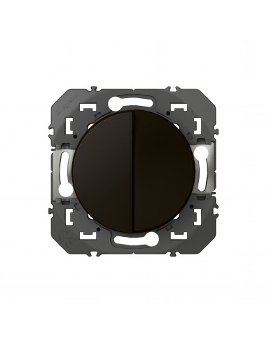 Double interrupteur ou va-et-vient dooxie 10AX 250V~ noir LEGRAND 600202