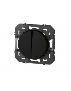 Double interrupteur ou va-et-vient dooxie 10AX 250V~ noir LEGRAND 600202 2