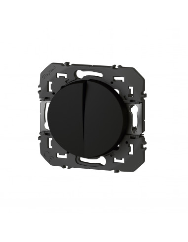 Double interrupteur ou va-et-vient dooxie 10AX 250V~ noir LEGRAND 600202