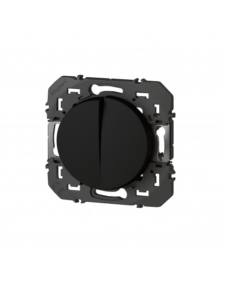 Double interrupteur ou va-et-vient dooxie 10AX 250V~ noir LEGRAND 600202