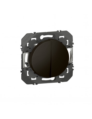 Double interrupteur ou va-et-vient dooxie 10AX 250V~ noir LEGRAND 600202