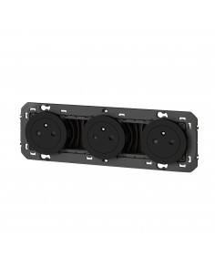 Triple prise de courant 2P+T Surface dooxie 16A précâblées noir LEGRAND 600533 2