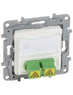 Prise optique Niloé 2 traversées SC/APC simplex avec volet de protection Pur LEGRAND 664779