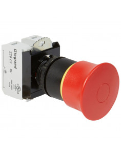 Coup de poing à accrochage non lumineux Osmoz complet IP69 D.40mm EN 418 pousser-tirer LEGRAND 023725