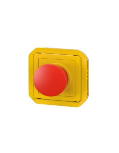 Coup de poing d'urgence poussoir à impulsion arrêt étanche Plexo IP55 avec enjoliveur jaune et bouton rouge LEGRAND 069547L 2
