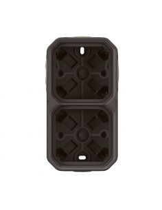 Boîtier saillie étanche Plexo 2 postes horizontaux et verticaux sans cloison avec 4 embouts à membrane anthracite LEGRAND 069602