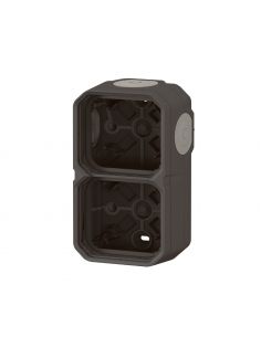Boîtier saillie étanche Plexo 2 postes horizontaux et verticaux sans cloison avec 4 embouts à membrane anthracite LEGRAND 069602 2