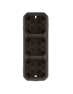 Boîtier saillie étanche Plexo 3 postes horizontaux et verticaux sans cloison avec 5 embouts à membrane anthracite LEGRAND 069603