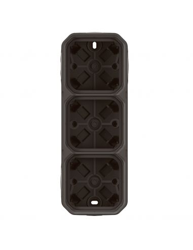 Boîtier saillie étanche Plexo 3 postes horizontaux et verticaux sans cloison avec 5 embouts à membrane anthracite LEGRAND 069603