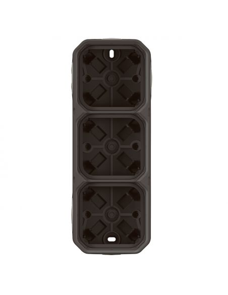 Boîtier saillie étanche Plexo 3 postes horizontaux et verticaux sans cloison avec 5 embouts à membrane anthracite LEGRAND 069603