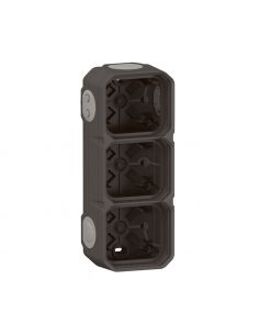 Boîtier saillie étanche Plexo 3 postes horizontaux et verticaux sans cloison avec 5 embouts à membrane anthracite LEGRAND 069603 2