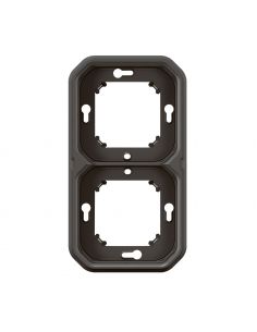 Support plaque étanche pour montage encastré 2 postes horizontaux ou verticaux Plexo anthracite LEGRAND 069607L